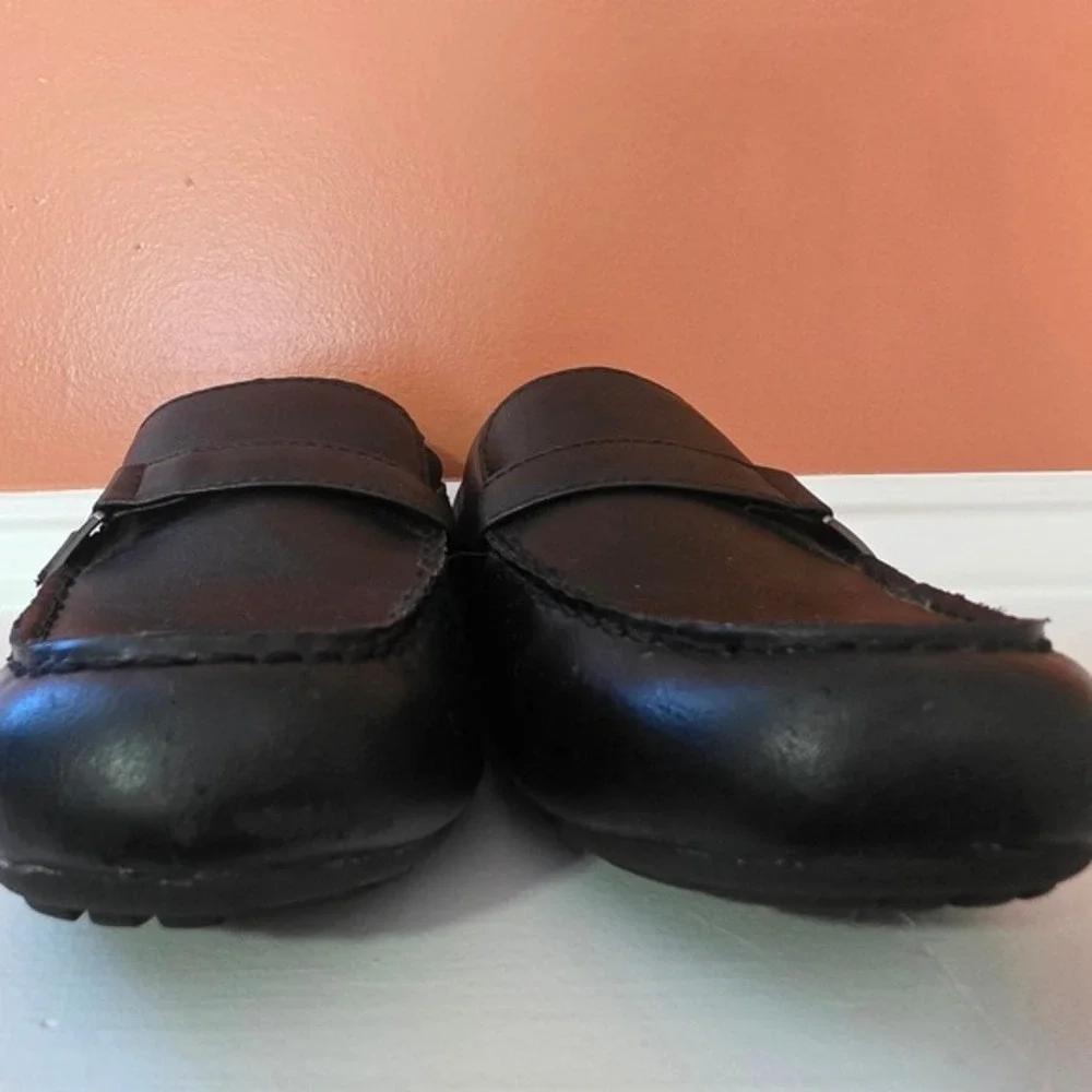 Crown Vintage Donovan Boys Black‎ Loafers Slip On Dress Shoes Size 3 Classic